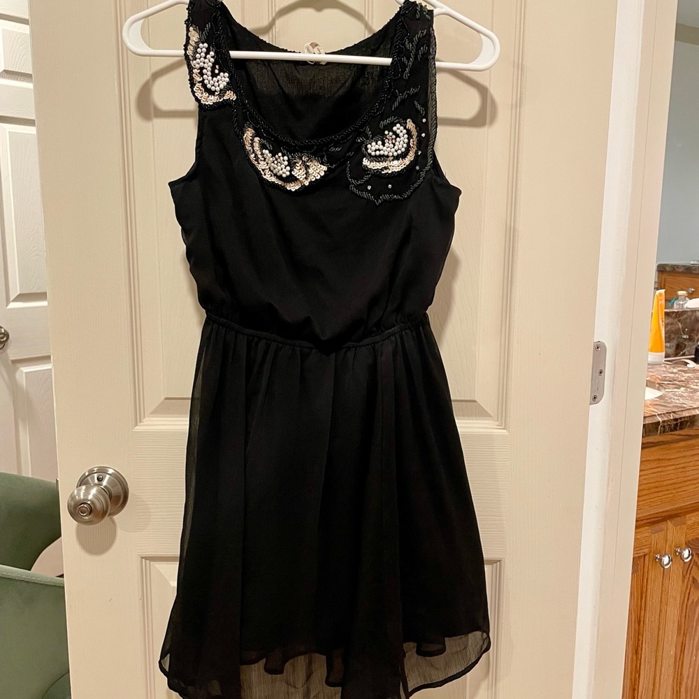 Willow & Clay Black Dress with Silver Embellishments